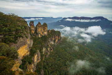 three sisters from echo point in the blue mountains national park, australia