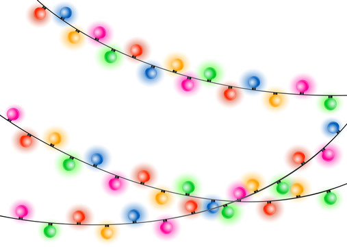 Christmas lights vector illustration.