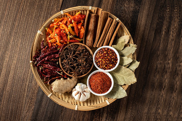 A spicy Chinese cooking spice used in a Chinese dish