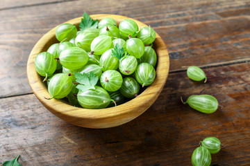 gooseberries in a plate on the table