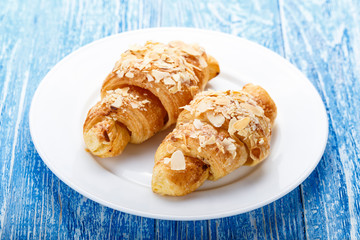 two croissants in a plate