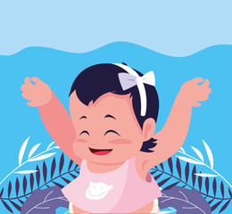 cute little baby girl sitting