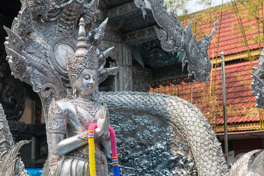 Wat Sri Suphan Temple, known as the Silver Temple, in Chiang Mai. Was built and decorated by silver handicraftsmen in 12 years.