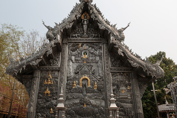Wat Sri Suphan Temple, known as the Silver Temple, in Chiang Mai. Was built and decorated by silver handicraftsmen in 12 years.