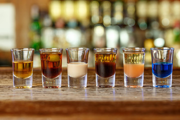 Different cocktails at the bar