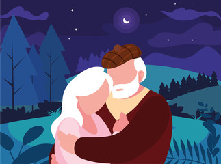 happy grandparents day flat design