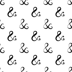 Ampersand Icon Seamless Pattern, Alphabet Ampersand Symbol Icon