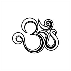 Aum (Om) The Holy Motif Calligraphic Style