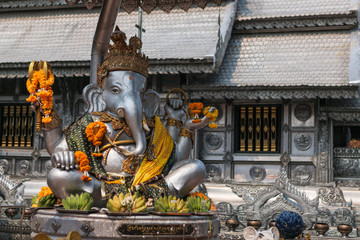 Wat Sri Suphan Temple, known as the Silver Temple, in Chiang Mai. Was built and decorated by silver handicraftsmen in 12 years.