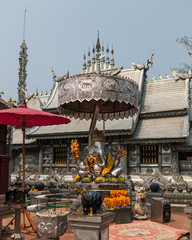 Wat Sri Suphan Temple, known as the Silver Temple, in Chiang Mai. Was built and decorated by silver handicraftsmen in 12 years.