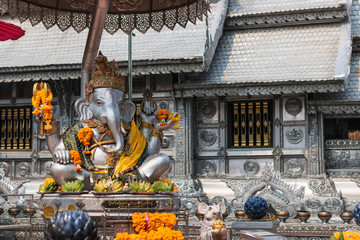 Wat Sri Suphan Temple, known as the Silver Temple, in Chiang Mai. Was built and decorated by silver handicraftsmen in 12 years.