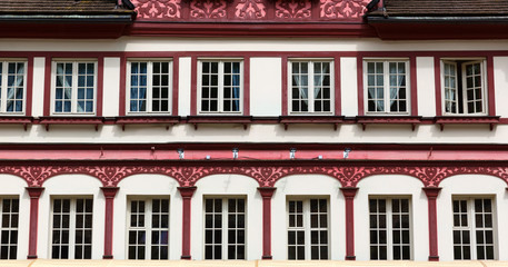 Fototapeta na wymiar Building facade in old style, Karlovy Vary
