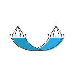 Sleep hammock vector icon symbol isolated on white background