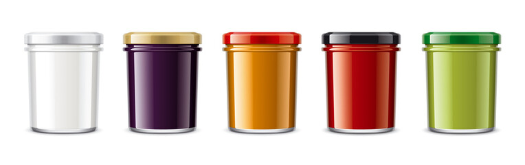 Set of Glass Jar Mockup. 