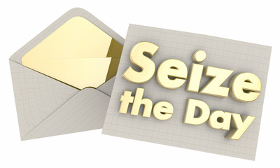 Seize the Day Carpe Diem Envelope 3d Illustration