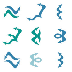 Concept arrows for web design and mobile apps. Interface. Abstract arrow icon. Set of vector flat arrows. 