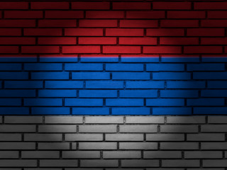 Serbia flag brick wall