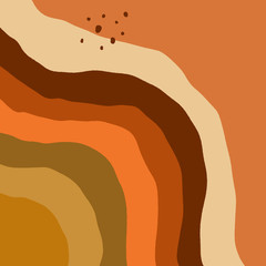 Terracotta Art Print Abstract Modern Digital Painting Fashion Scandinavian Style Color Abstraction Poster Contemporary Print Burnt Orange Vector Illustration