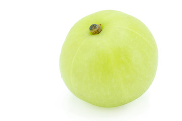 Indian gooseberry, amla green fruits isolated on white background. with clipping path.