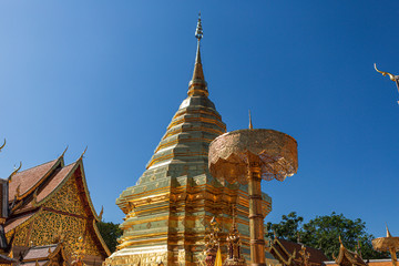 Wat Phra That Doi Suthep, the temple in Chiang Mai, Popular historical temple in Thailand.