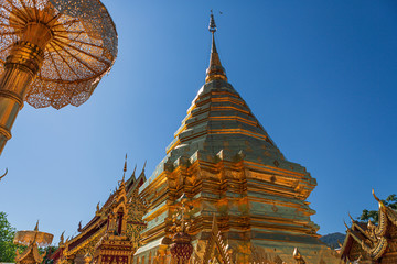 Wat Phra That Doi Suthep, the temple in Chiang Mai, Popular historical temple in Thailand.
