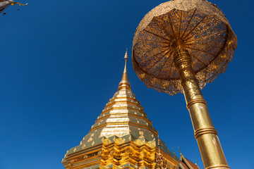Wat Phra That Doi Suthep, the temple in Chiang Mai, Popular historical temple in Thailand.