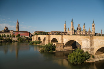 View of Basilica Pilar in Zaragoza , Spain.