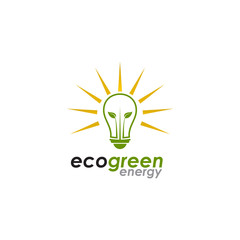 Eco green energy logo design vector template