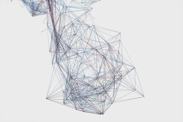 Technological structure lines with white background, 3d rendering.