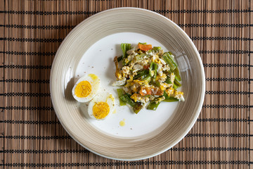 An eggs recipe on the dish
