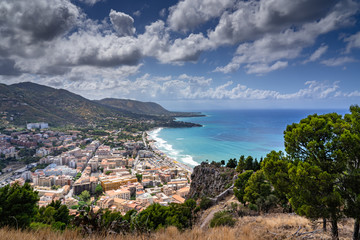 Fototapeta na wymiar Gorgeous view from Rocca di Cefalu in Sicily