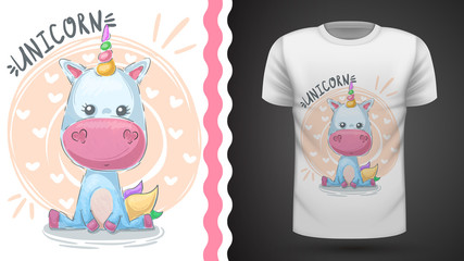 Cute unicorn - idea for print t-shirt