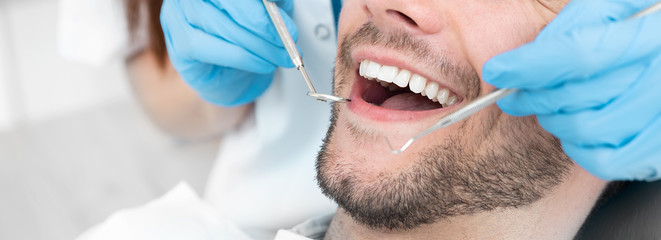 Young man at the dentist