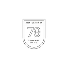 70 Years Anniversary Celebration Your Company Vector Template Design Illustration