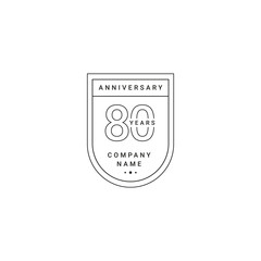 80 Years Anniversary Celebration Your Company Vector Template Design Illustration