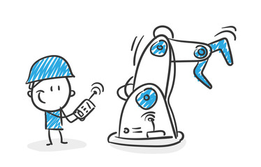 Stickman Blue: Roboter, automation, ai. (Nr. 70)	