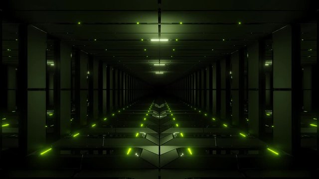 green tunnel corridor 3d rendering illustration background wallpaper motion background vj loop