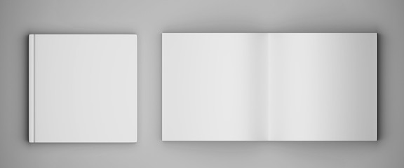 Blank square brochure magazine. 3d render