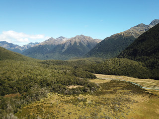 Aerial view Fiordland National Park, New Zealand