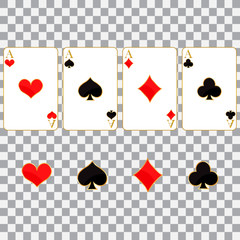 Playing cards and symbols, vector illustration.