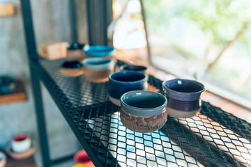 Glazed pottery in the workshop