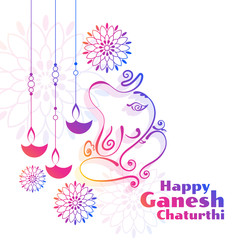 creative happy ganesh chaturthi festival greeting background