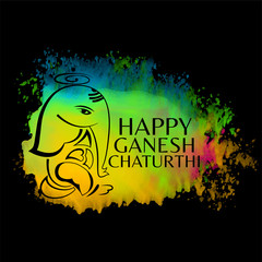 abstract happy ganesh chaturthi watercolor background greeting