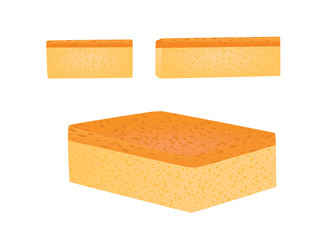 Orange kitchen sponge. vector illustration