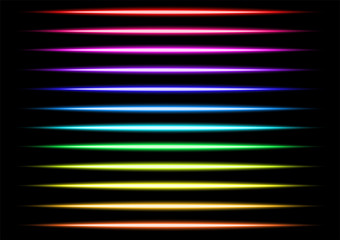multi color transparent light lines and beam vector