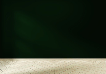 Empty room white on wooden floor interior design.3D rendering