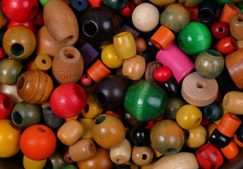 Fototapeta na wymiar Beads, many colors, many shapes