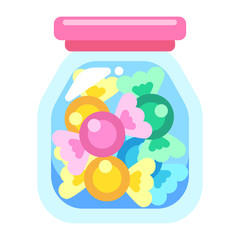 キャンディボトル（瓶に入った飴玉）のイラスト