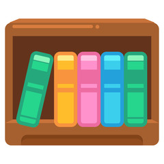 本と本棚（ブックスタンド）のイラスト