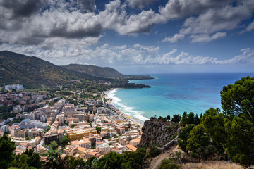 Fototapeta na wymiar Gorgeous view from Rocca di Cefalu in Sicily